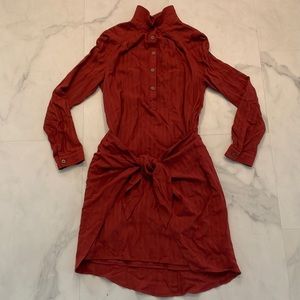 NWT Anthropologie Maeve Bloomsbury Rust Orange/Brown Mini Dress size 2